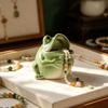 Keramik Frosch Schmuckhalter Offener Mund Glasierte Oberfläche Frosch Schmuckschale Froschform Freistehend Dekorativer Frosch Behälter