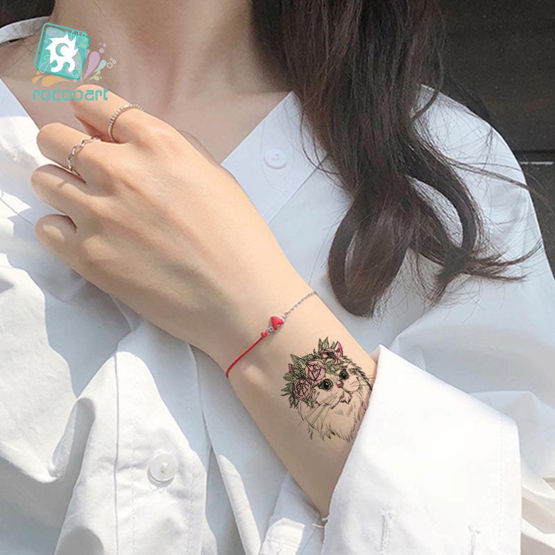 Adesivi Tatuaggio Cartoni Animati Animali Adorabili: Design di Gattini, Cuccioli e Coniglietti Carini