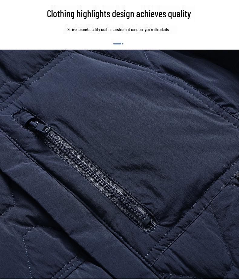 Men's Lightweight Lapel Duck Down Quilted Jacket