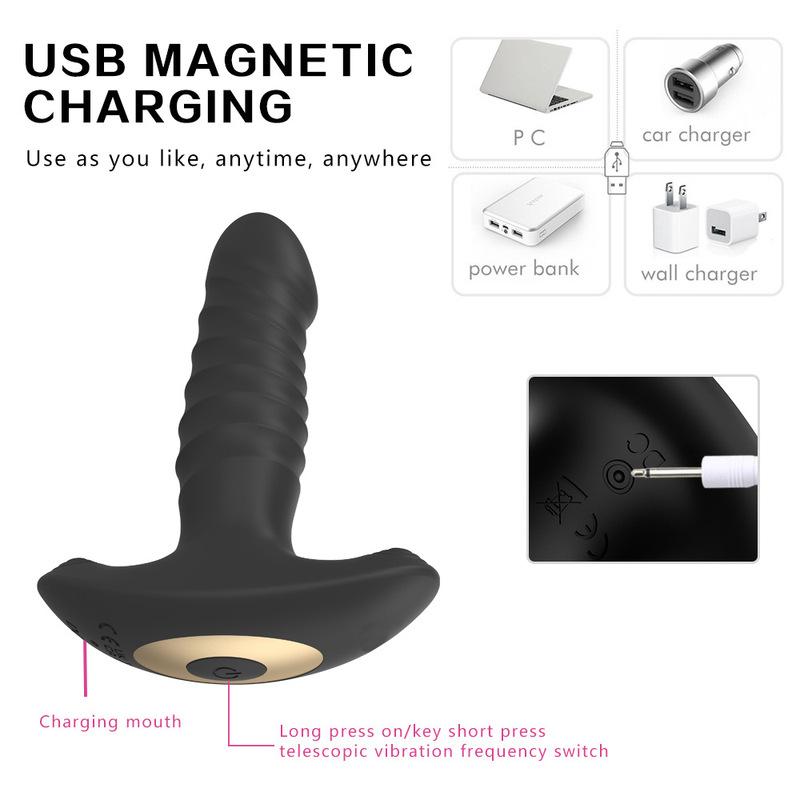 App Wireless Remote Control Telescopic Backyard Anal Plug Prostate Vibration Massage Masturbator,Sex Toys
