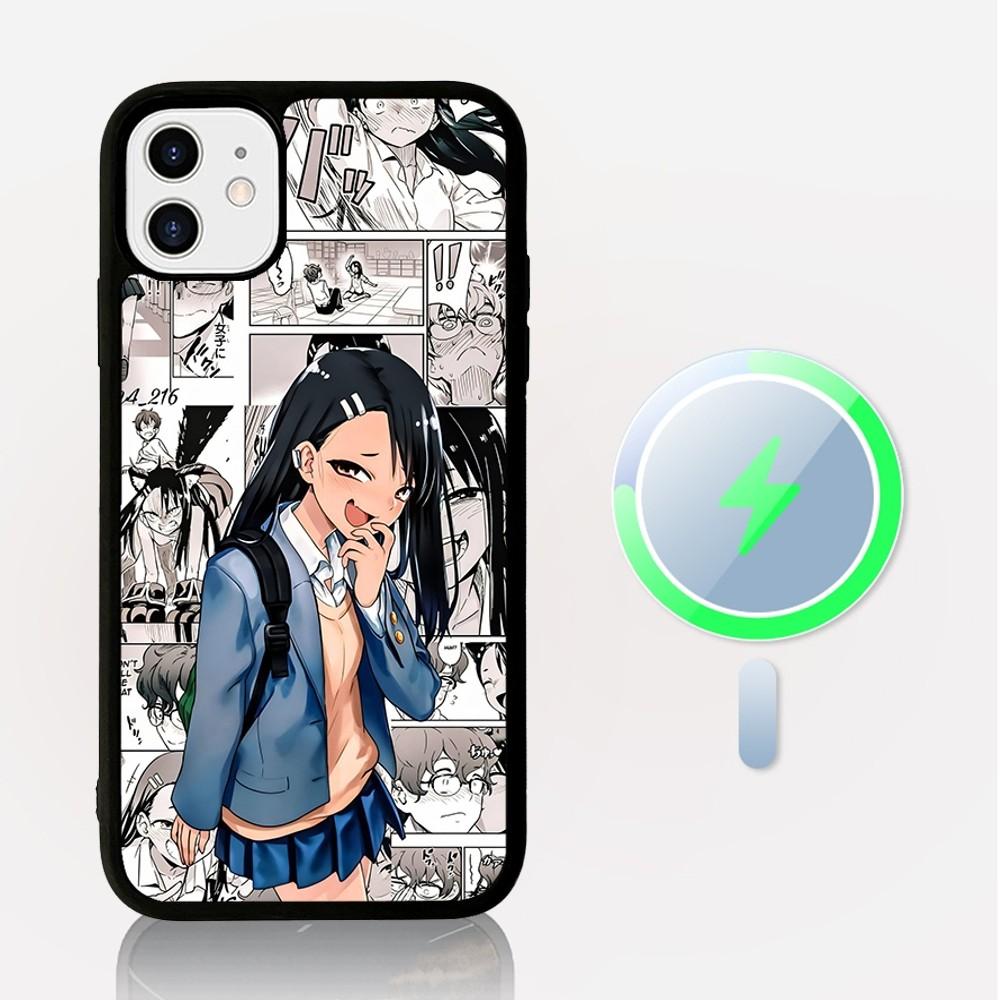 Nagatoro San Anime Phone Case Magesafe Magnetic Wireless Charge Case For iPhone 16 11 12 13 14 15 Pro Max Plus Mini