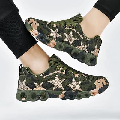 Mesh Camouflage Sneakers Men Wear-resistant Casual Shoes for Men Not Slip Tennis Shoes Outdoor Mountaineering Work Flats Tenis