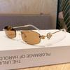 Rimless Glasses, Trimmed Diamond-Set Polygonal Sunglasses, Sunglasses, Plain Tide Flat Glasses.