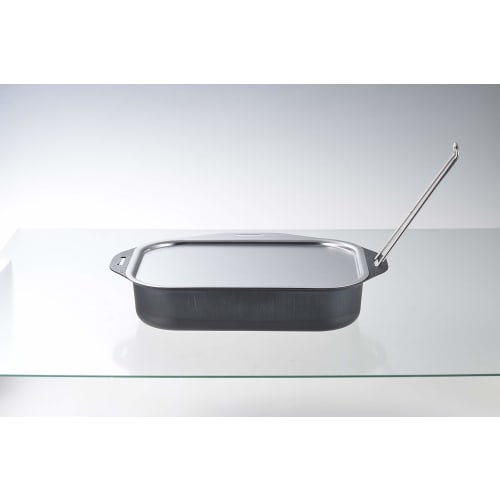 Made in Japan Takagi Glee-ru Removable Handle Grill Pan with Stainless Steel Lid and Handle, Square, 3-Piece Set