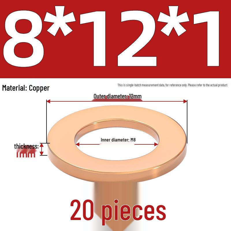 National Standard Red Copper Gasket Seal Ring and Flat Washer M3-M60mm for Marine Instruments