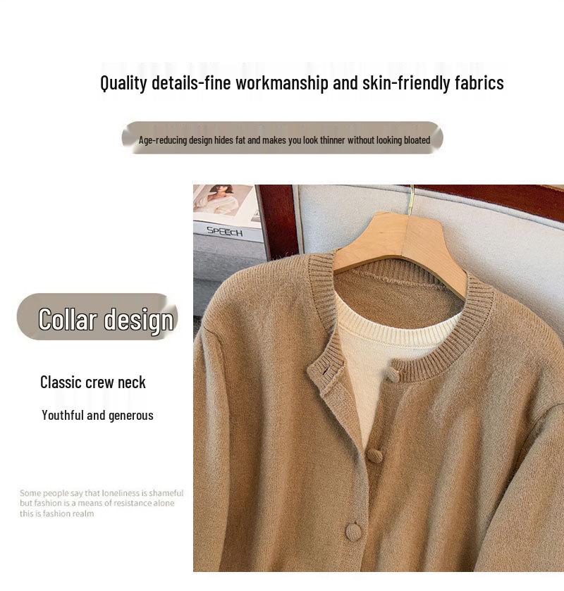 Plus Size Women's Loose Cardigan & Sweater Set (Bust 150/160) - Style 350-8081