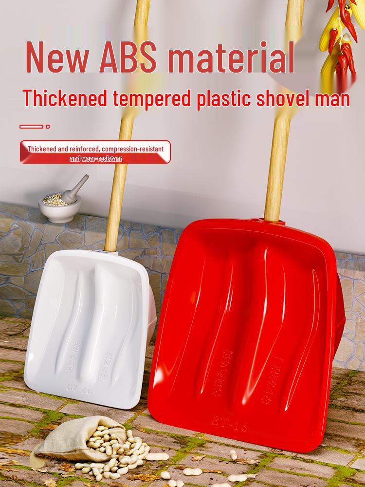 Heavy-Duty Plastic Grain and Snow Shovel with Tempered Head