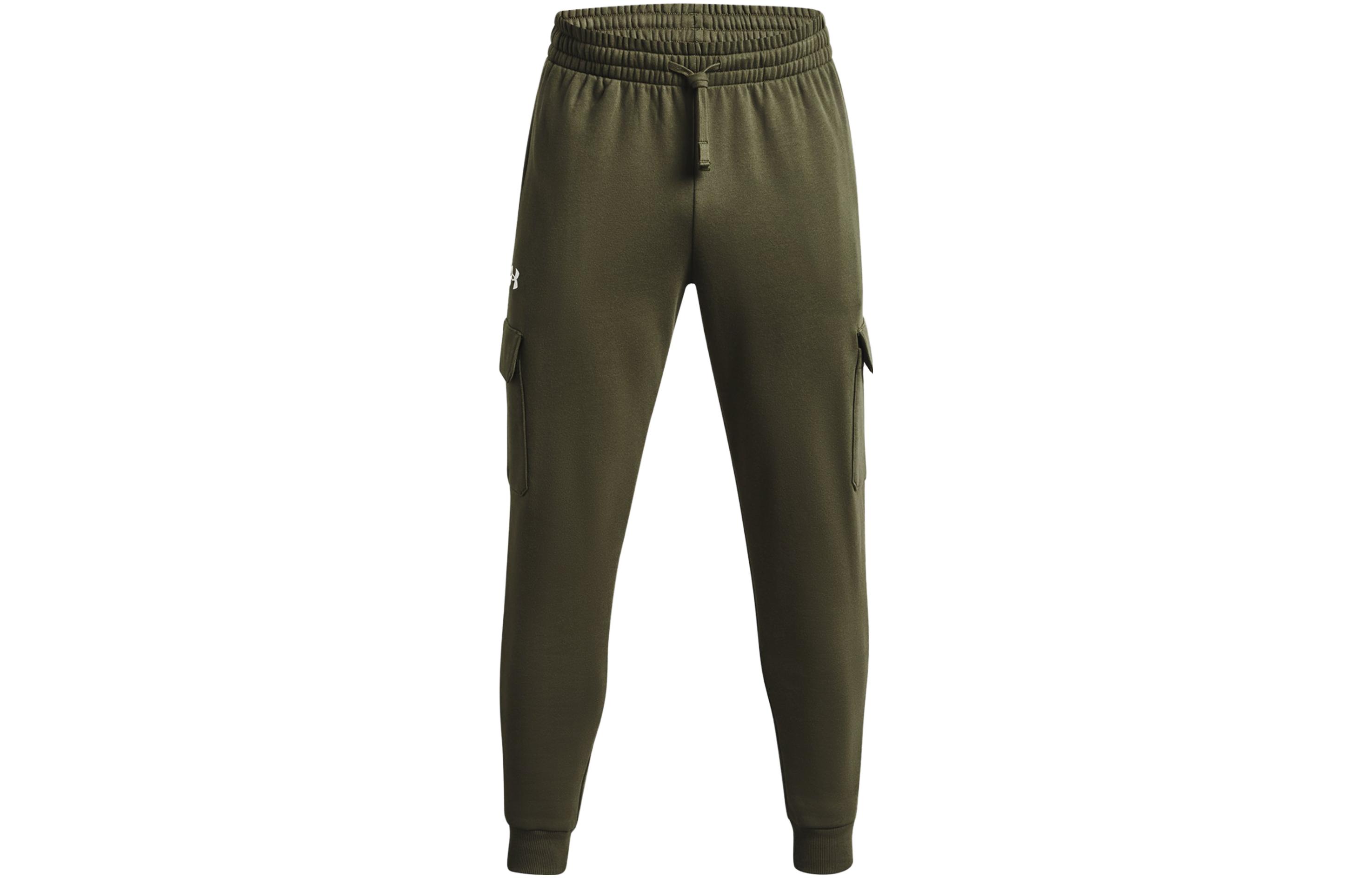 Under Armour Rival Fleece Knitted Sweatpants Men s Green Thickened Cuffed Pants 1382134-390 XXL