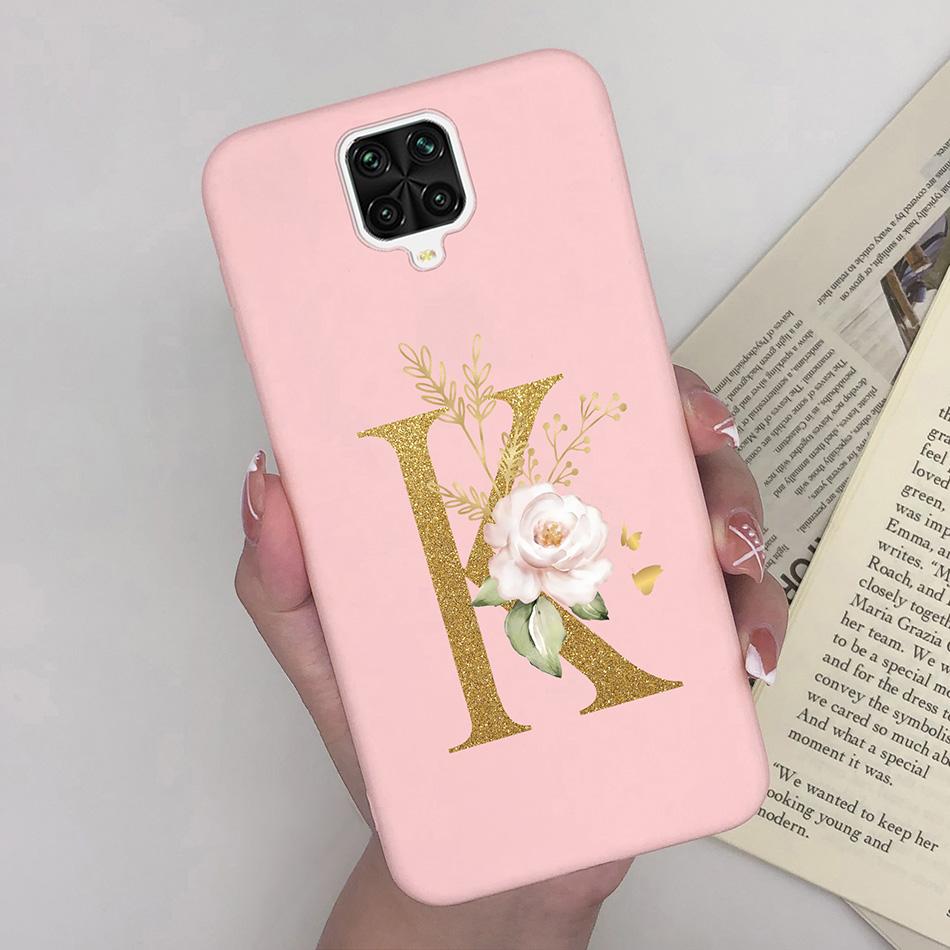 For Xiaomi Redmi Note 9 Pro Case Flowers Letters Silicone Soft TPU Back Cover For Xiomi Redmi Note9 Pro 6.67'' M2003J6B2G Case