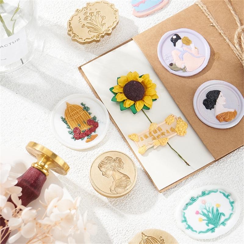 Emboss Wax Seal Stamp Head Removable Sealing Brass Stamp Head for Gifts Envelopes Invitations Greeting Cards Decorations
