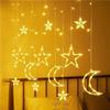 Funkelnder Stern Mond Lichtervorhang - Lichterkettennetz für Schlafzimmer & Kreative Dekoration
