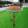 Vintage Bird Bath with Metal Stake Metal Bird Feeder Bowl Rust Proof Free Standing Birdbath for Garden Patio Yard Lawn
