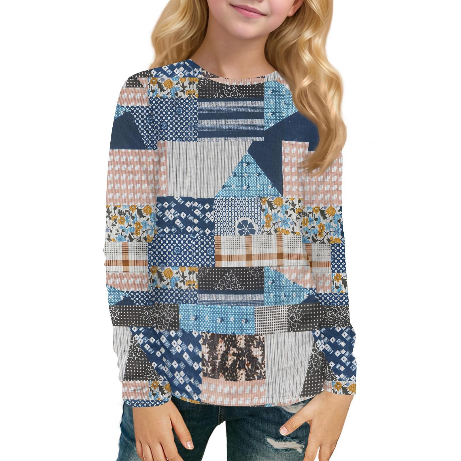 

Children s Long-sleeved O-neck Top Printed Daily Casual 130
