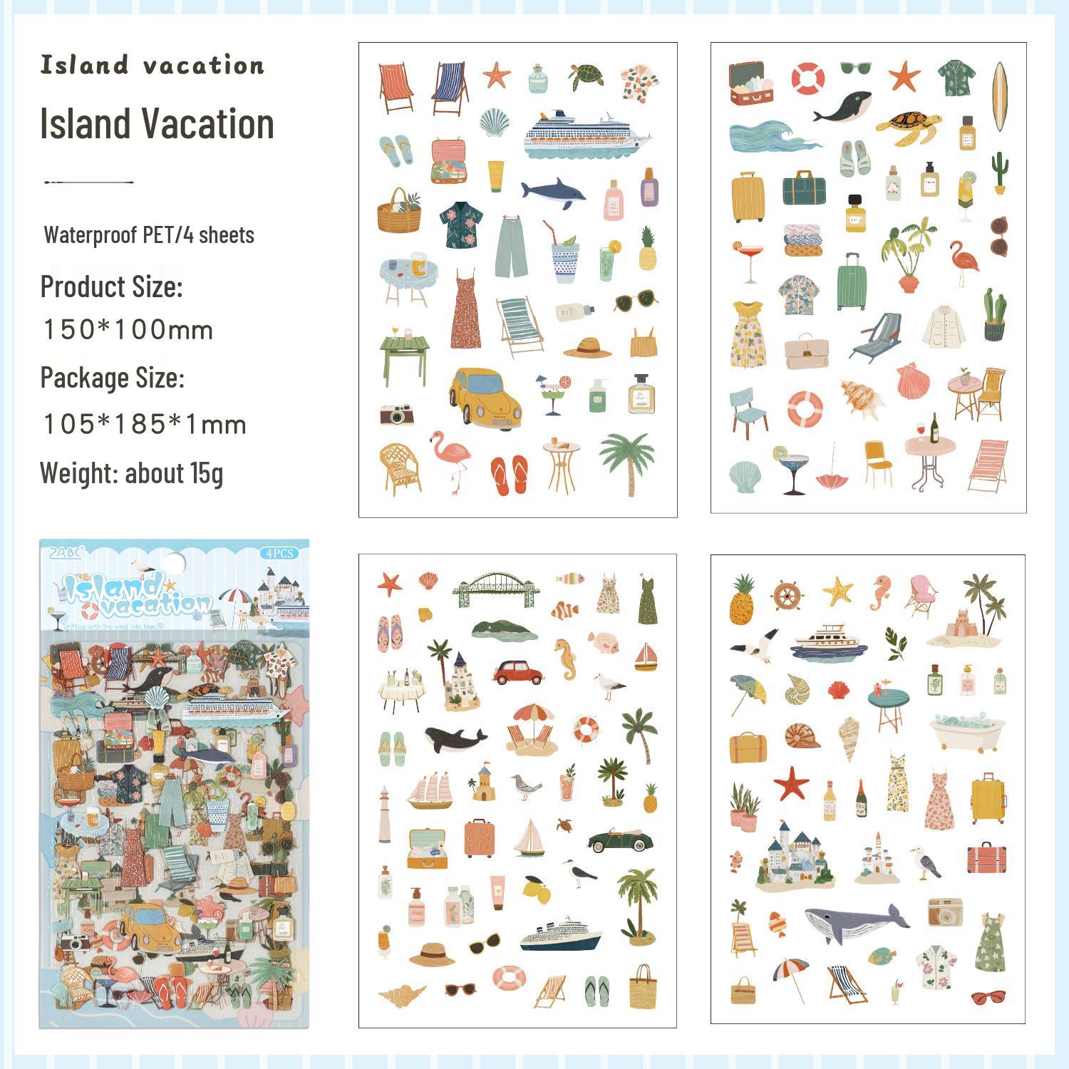 ZABC Fleeting Fun Series: European Style Cute Animal Collage Stickers (6 Designs)