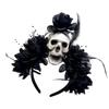 Gothic Schedel Haarband Met Dark Series Bloem Halloween Feest Haarband Hoofdsieraad Antislip Ontwerp Voor Festival Kleding