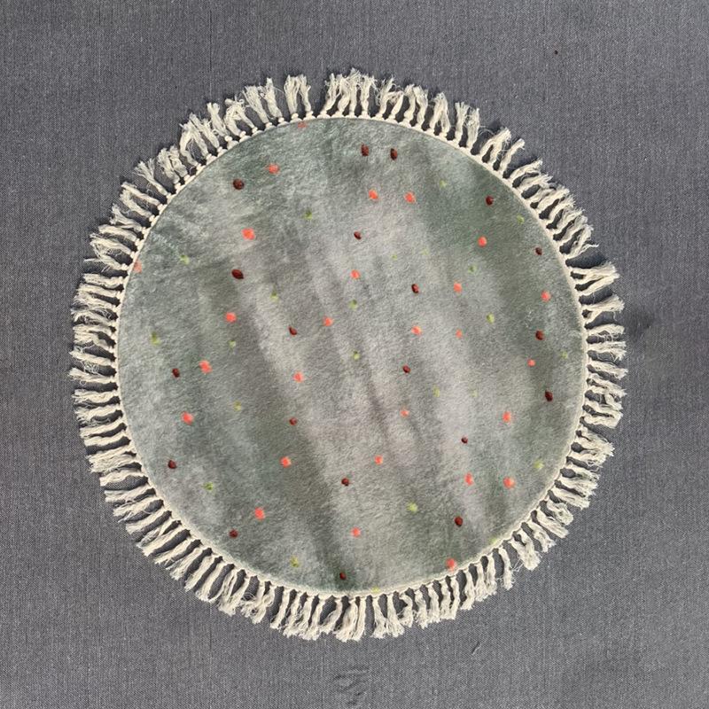 

Круглые белые мягкие ковры для спальни, милый ковер для комнаты с кисточками, пятнистый коврик для гостиной, дивана, гардероба diameter 120cm