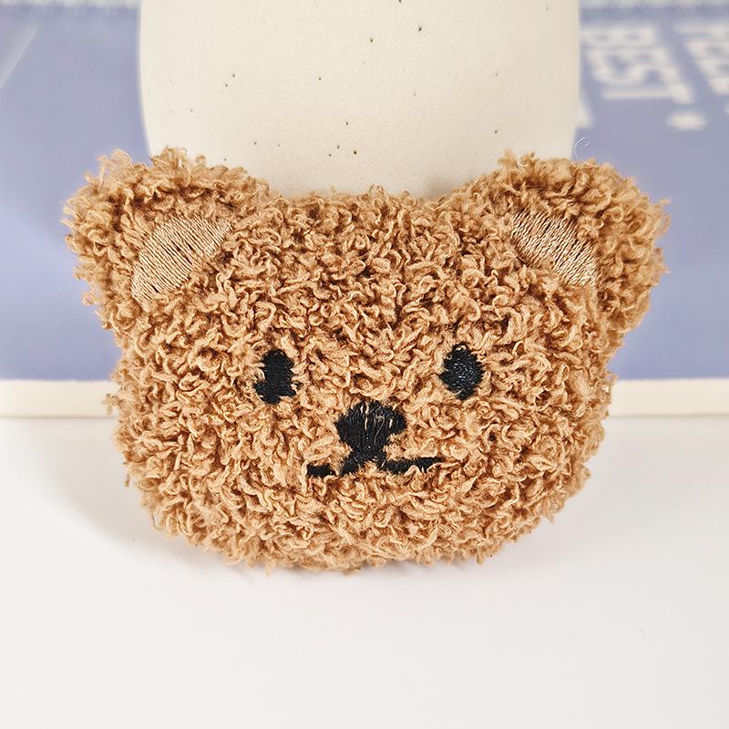 Cute Bear Head Plush Keychain Accessory with DIY Craft Supplies