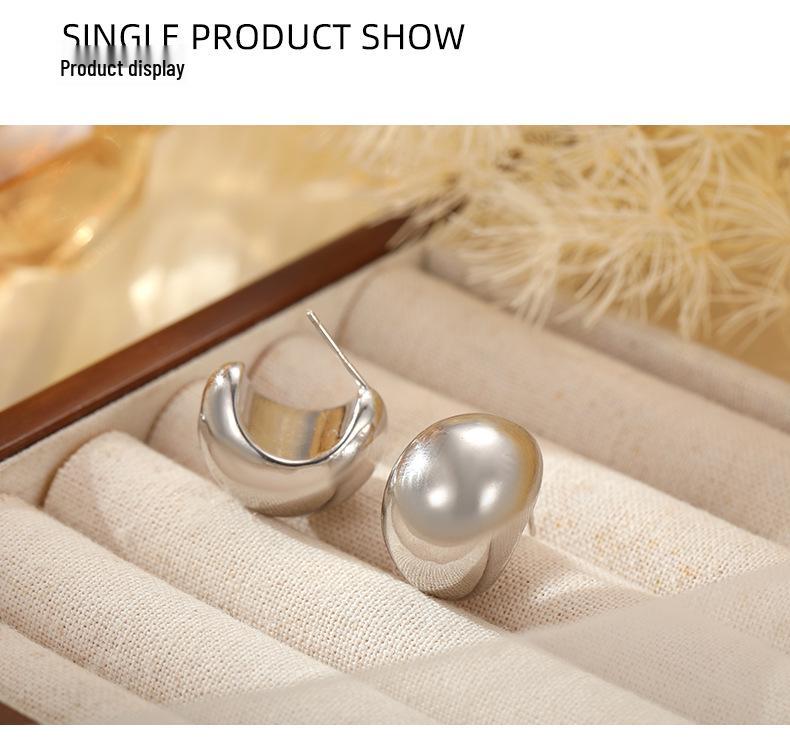 Banyan Tree S925 Silver Hollow Teardrop Earrings - Women's Smooth, Bold, High-end Fashion Statement