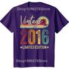 Retro 2016 10 Years Old 10th Birthday Vintage Tshirts Men Fashion Print Loose Oversized Streetwear Hip Hop Unisex T Shirt