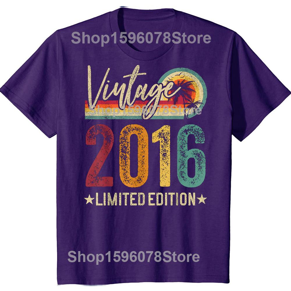 

Retro 2016 10 Years Old 10th Birthday Vintage Tshirts Men Fashion Print Loose Oversized Streetwear Hip Hop Unisex T Shirt 4XL