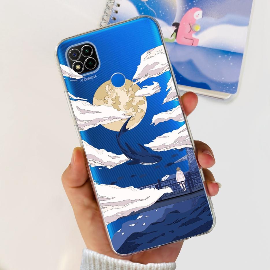 Hülle für Xiaomi Redmi 9C, niedliches Panda-Astronauten-Motiv, weiche Silikon-Handyhülle für Xiaomi Redmi 9C NFC Redmi9C Fundas Capa