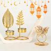 Metal Candle Holder Islamic Muslim Party Decor Eid Mubarak Candle Sticks Dinner Table Ornaments Ramadan Kareem Decorations