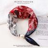 Printed Neck Scarf Pearl Buckle Magnetic Snap Scarf New Silk Scarf  for Professional Accessories