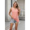 Casual Women's Tank Top Loose Solid Color Sleeveless V-neck Basic Vest For Daily Wear