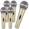 Fujirec Dynamic Microphone 10-Piece Set XLR Phone Cables Vocal Wired Hand Microphone Gold