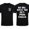 No One Owes You Motivational Gym Workout Graphic Tee Shirt
