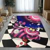 Alice nel Paese delle Meraviglie Cartone Animato Gatto Sorridente Tappeto da Area Antiscivolo per Soggiorno Tappeto Morbido per Camera da Letto Sala Giochi Divano, Tappetino Decorativo per la Casa