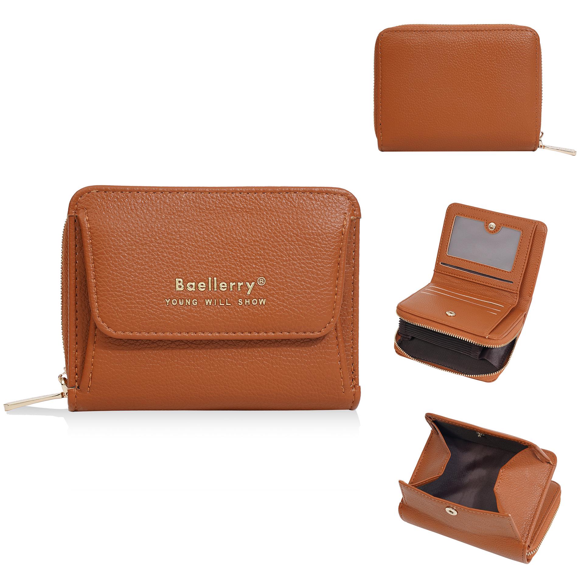 

Женский многофункциональный держатель для карт-аккордеон и кошелек для монет коричневый