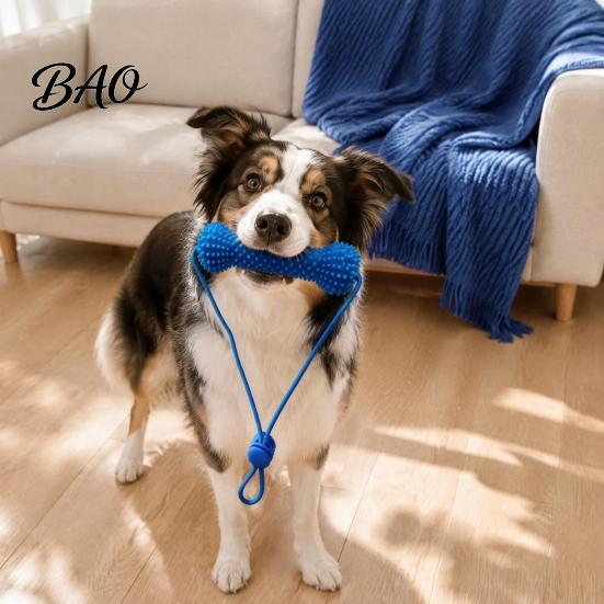 Dog Oral Health Care Tooth Brushing Helper, Pet Dental Prop Chewable Toy, Dual-Action Canine Cleaning Tool for Teeth, Removing Tartar And Plaque,