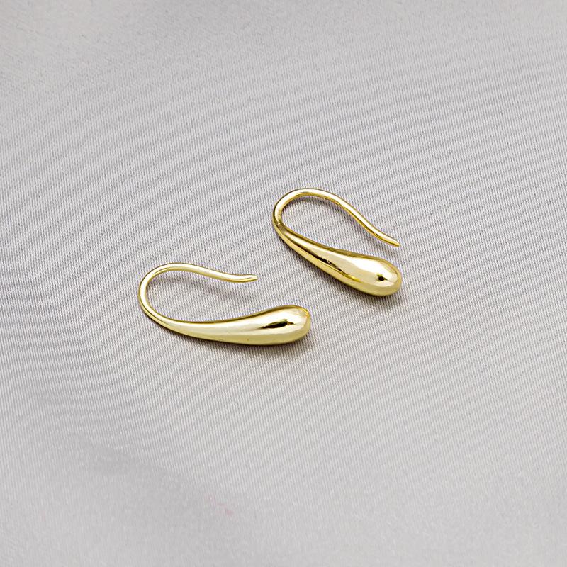 Cold Feng Shui Drop Gold Design Stud Earrings, Exquisite And Small Hong Kong Style Earrings