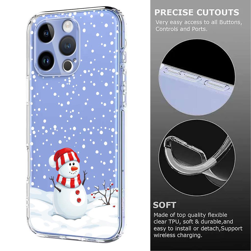 For iPhone 12 Pro Max 6.7 inch Case Christmas Themed Pattern Printing TPU Phone Back Cover