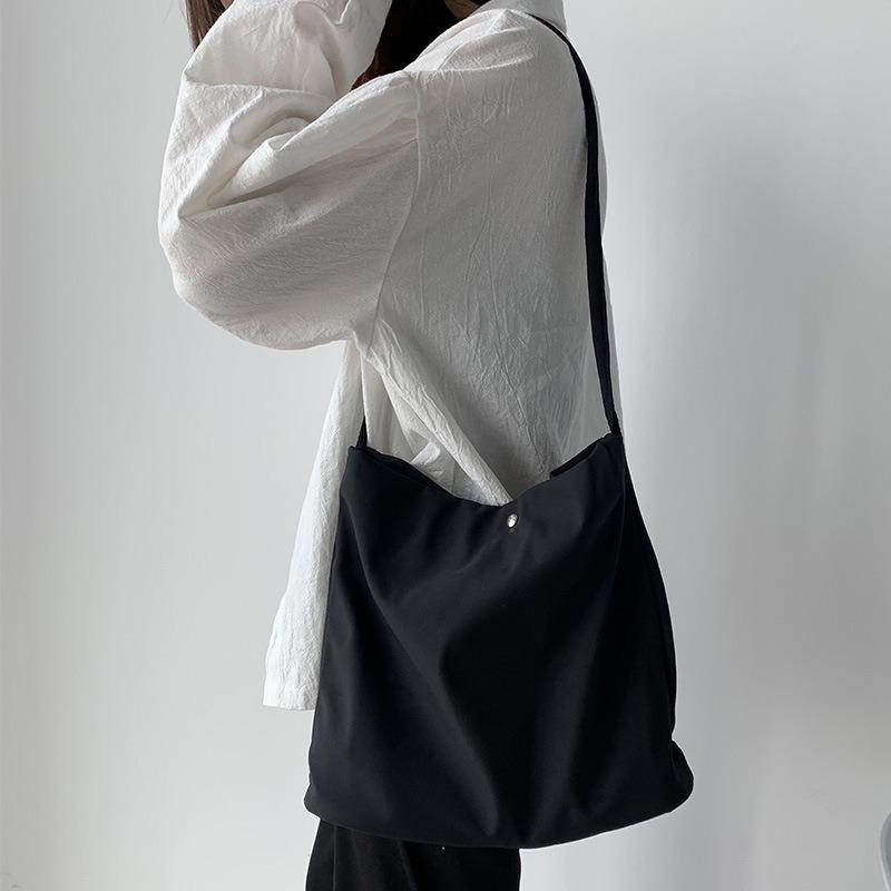 Candy Color Simple Solid Color Canvas Bag Female Single Shoulder