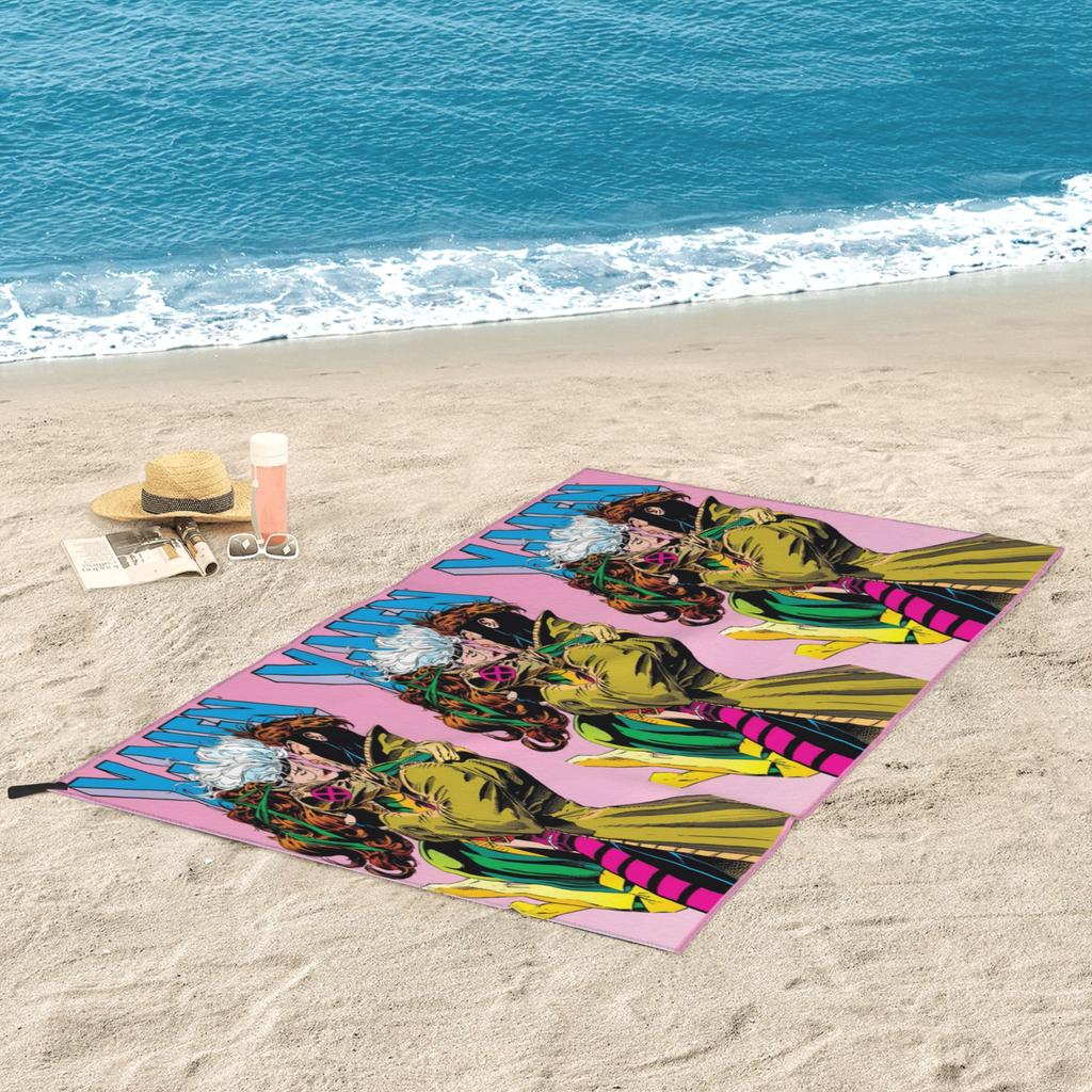 X-Men Gambit & Rogue Beautiful Couple Cover Beach Towel Soft Microfiber Quick Dry Absorbent Quick Towels For Pool