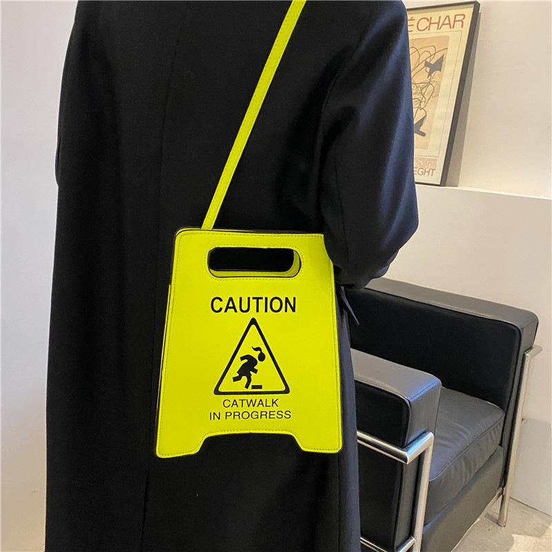 2025 Fashion Creative Spoof Personalized Parking Sign Forbidden Driving Fashion Hip Hop Messenger Bag Woman