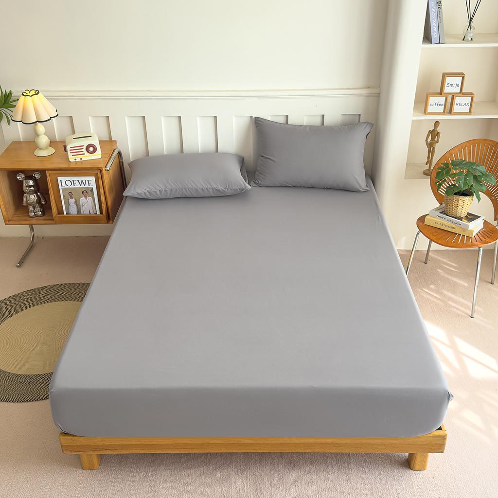 Solid Color Brushed Bed Sheet Dustproof Bed Cover Mattress Protector