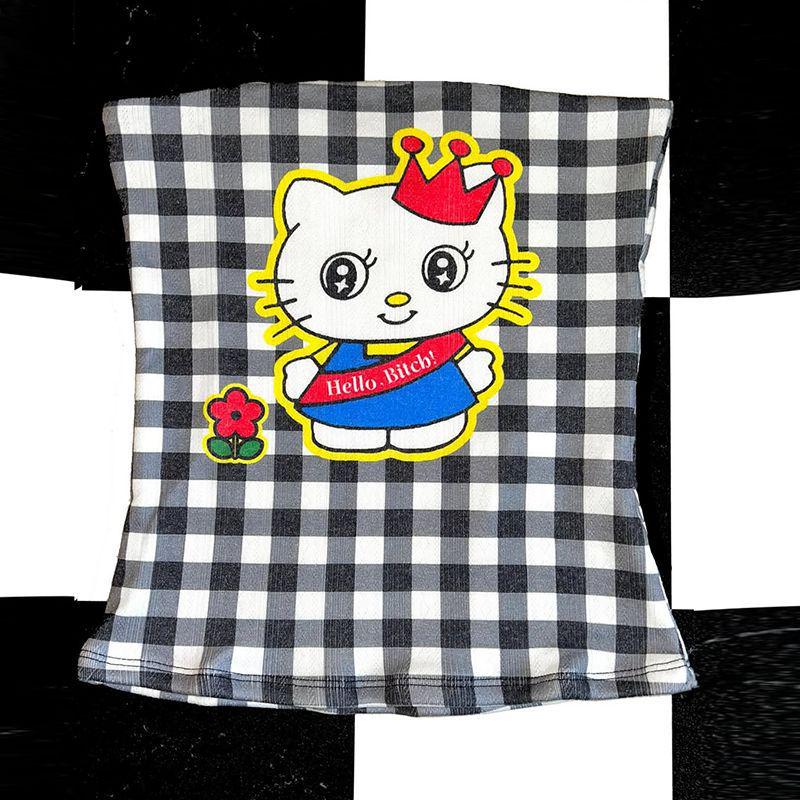 Europäisches & Amerikanisches Y2K Retro Kardashian-Inspiriertes Schlauchtop mit Buchstabenprint