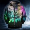 Colorful Stripes Graphic Hoodie For Men Rainbow Tree 3D Printed Sweatshirt Autumn Casual Pullover Unisex Long Sleeve Hoodies Top