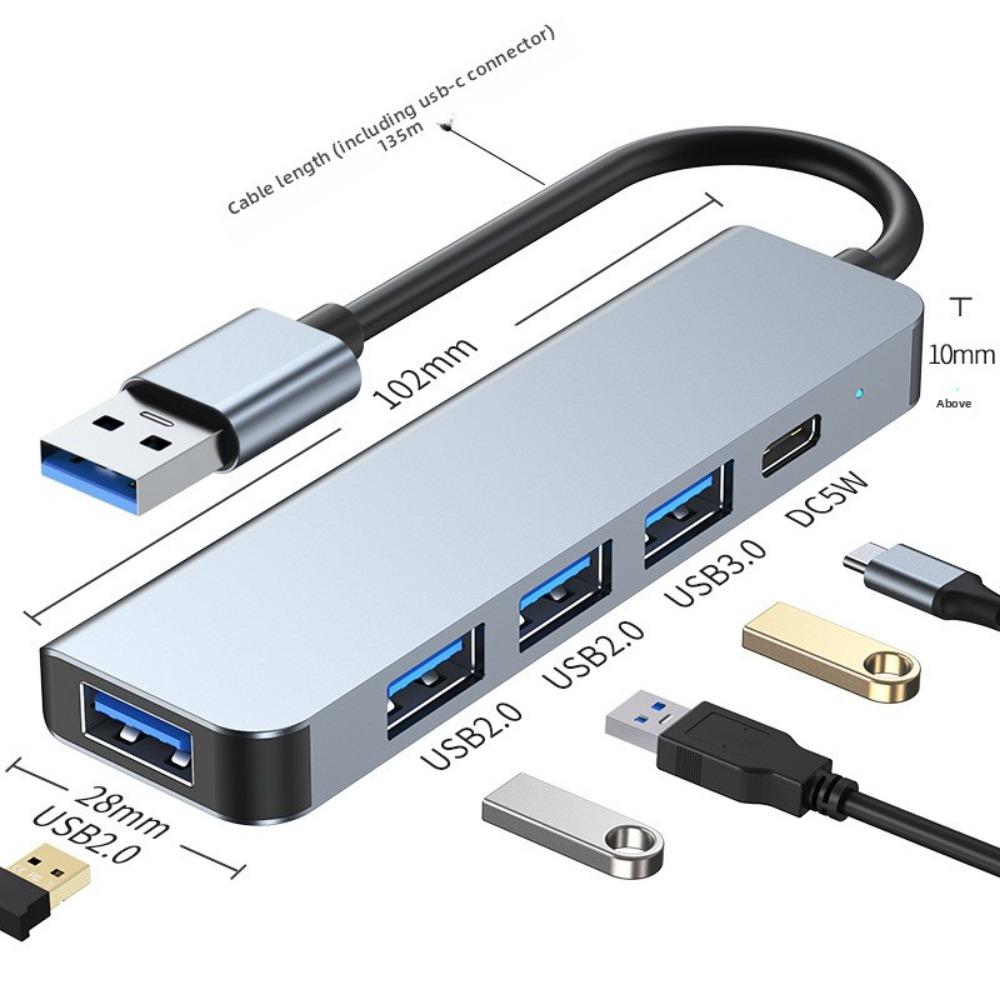 

USB C Hub PD100W Fast Charging 3 0 Splitter Multi Port Laptop Expander with Type C Adapter for MacBook 5-in-1 2301U DC 5w