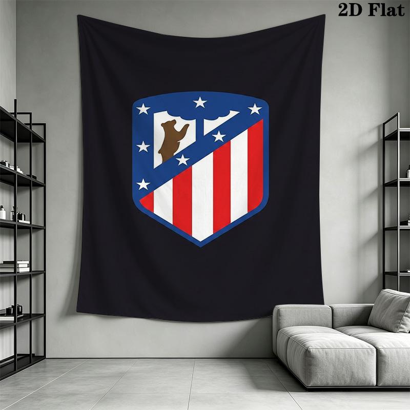 Atltico De Madrid Crest Wallpaper Bedding 1 Duvet Cover 2 Pillowcase Without Core Bedding Set Christmas Birthday Gift