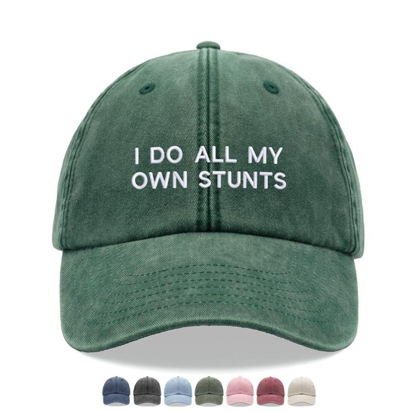 

1pc I Do All My Own Stunts Baseball Cap Men Retro Washed Unisex Dad Hat Adjustable Funny Faded Sports Sun Fathers Day Stuntman Adjustable розовый
