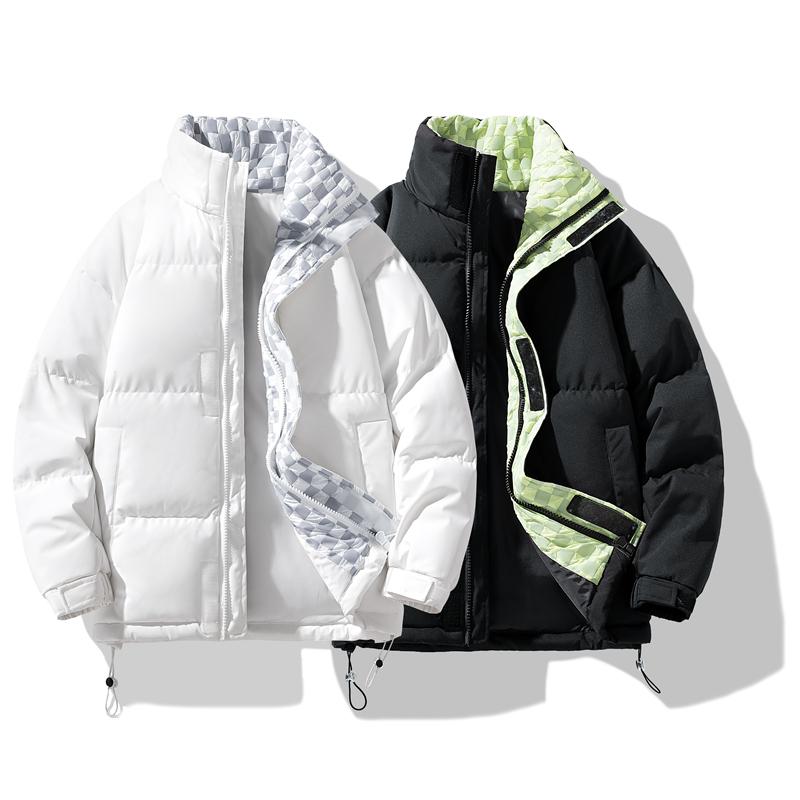 Baumwollmantel Herren Baumwollmantel Stehkragen Warm Lässig Plus Samt Winter Verdickt Jacke