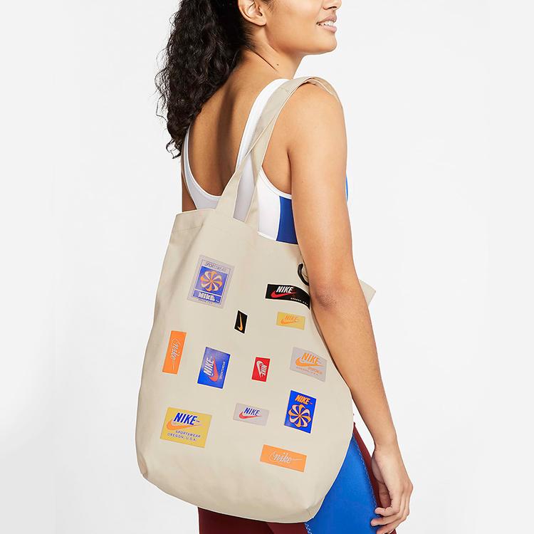 Nike Heritage Acrylic Tote Bag, Shopping Bag, Shoulder Bag, Handbag Regular Unisex White Casual BA6447-120