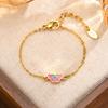 Rockyu Allure Gold Stainless Steel Bracelet with Butterfly Cute Baby Gift for Birthday Kindergarten Entry Stylish Accessory Kids' Charm, Adjustable,