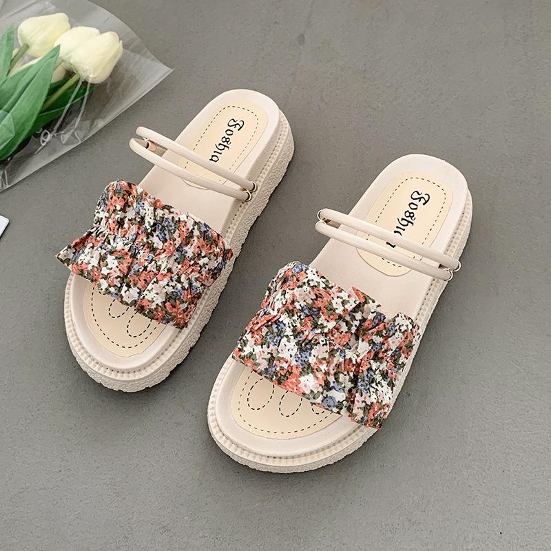 Niche sandals women's summer flat bottom new fashion thick bottom two wear sandals