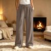 Pajama Pants Women Fuzzy  Wide Leg Elastic Waist Trousers
