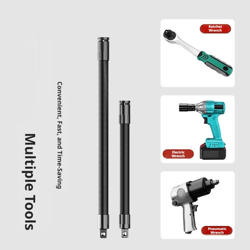 250mm/350mm Flexible Socket Ratchet Extended Wrench Connecting Rod 360-degree Free Rotation Connector Motor Repair Tool